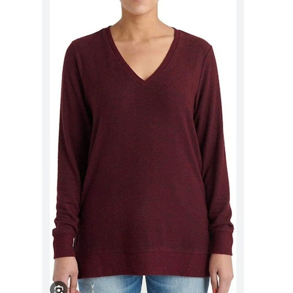 Lucky Brand Ladies V-Neck‎ Tunic Long Sleeve Pullover Light Sweater Top